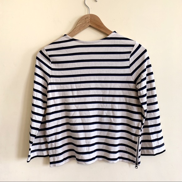 NWOT Marine Layer Polly Crop Stripe Side Zip Top - Picture 7 of 8